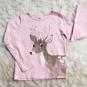CHRISTMAS CARTER'S Reindeer girl's long sleeve shirt with sparkles size 6x